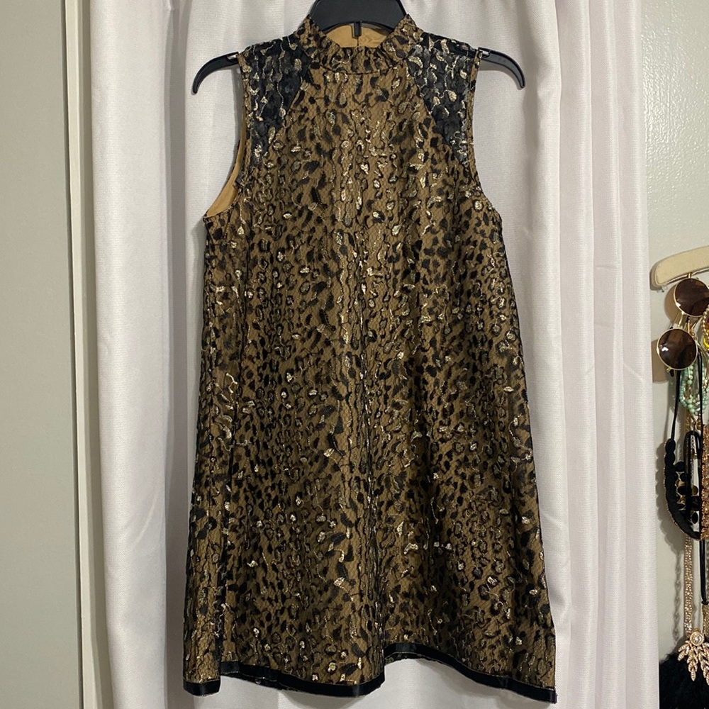 NWT Betsey Johnson Sweetheart Midi Dress Tulle Leopard